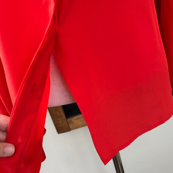 Vintage Regina Porter Red Secretary Blouse M Classic French Chic Office Parisian - Picture 11 of 11